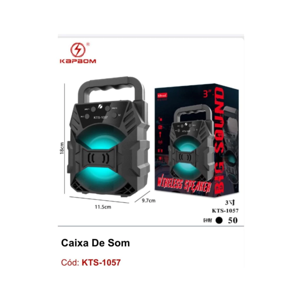 CAIXA DE SOM PORTÁTIL BLUETOOTH KTS-1057